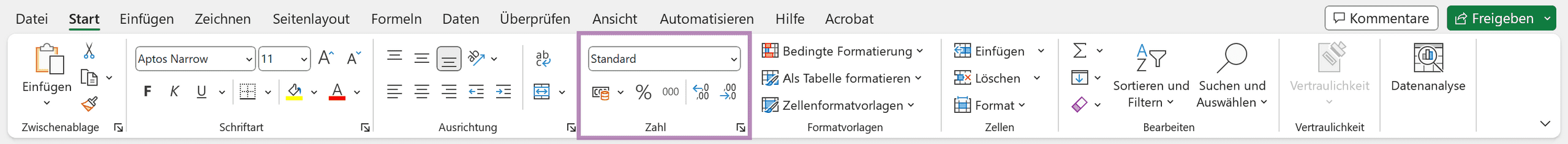 Excel-Ausrichtung